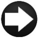 a black and white arrow symbol